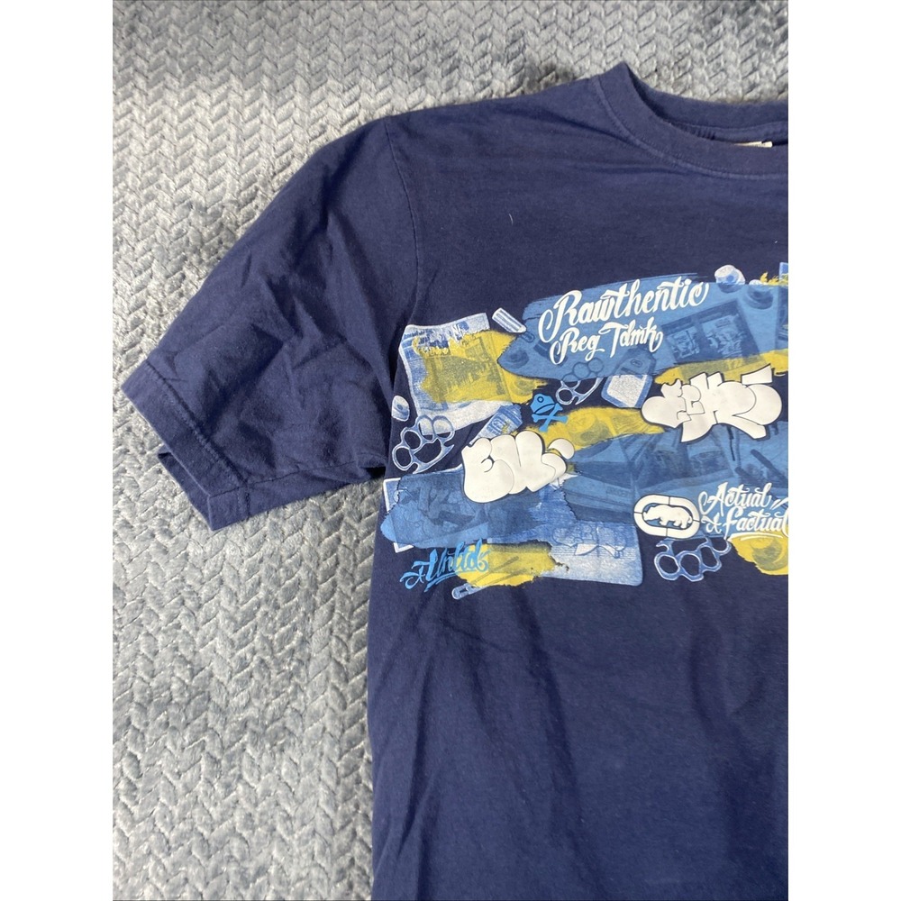Y2K Ecko Unltd T Shirt Mens XL Graffiti Design Dark Blue - Picture 2 of 8